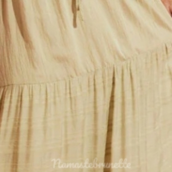 NWT Boho Khaki Side & Back Cutout Tiered Maxi Dress - Picture 5 of 16